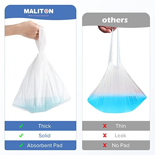 [30 Counts] Disposable Potty Liners with Absorbent Pads, Portable 30 Packs
