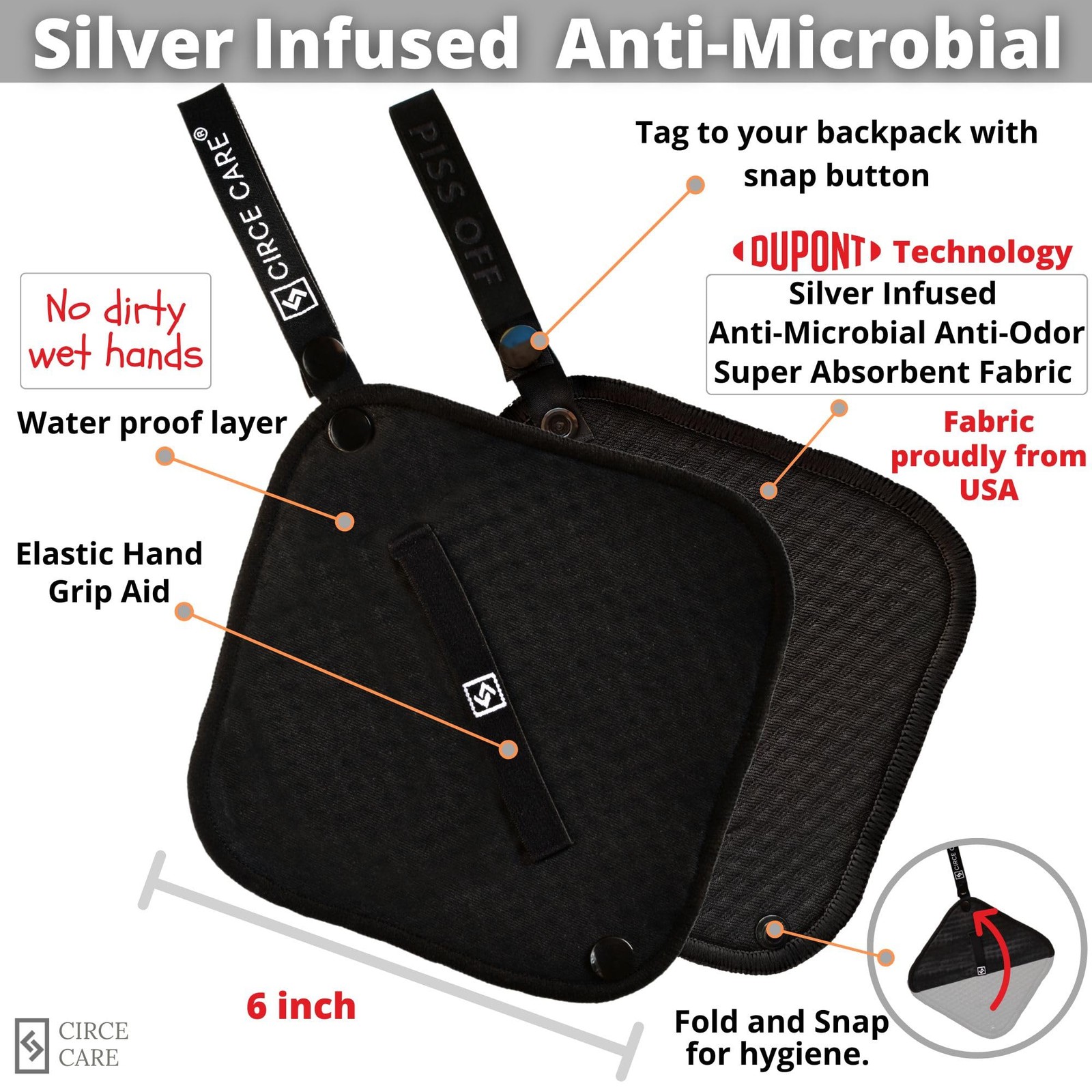 Reusable Pee Cloth for Women – Silver Infused Wipes for Outdoor Use,