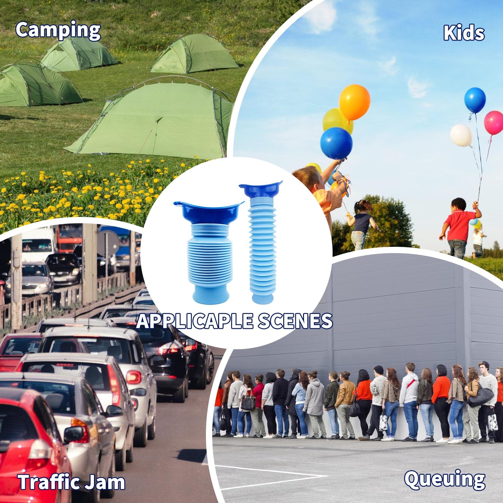 2 Pack Shrinkable Urine Bottle, 750ML Unisex Portable Mobile Toilet Pot…