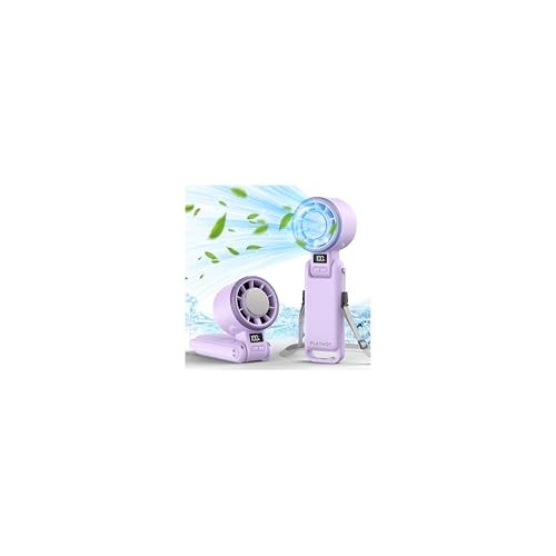 Portable Handheld Turbo Fan with Ice Cooling, Rechargeable Personal Purple