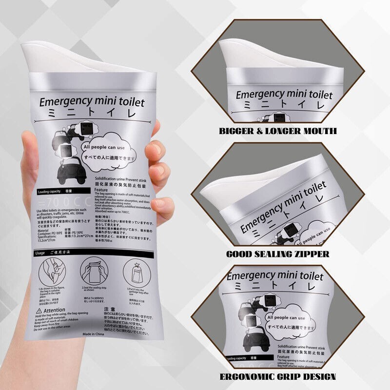 4/12/20 Pack Disposable Urinal Bags Camping Pee Bags Unisex Urine Bag Vomit Bag