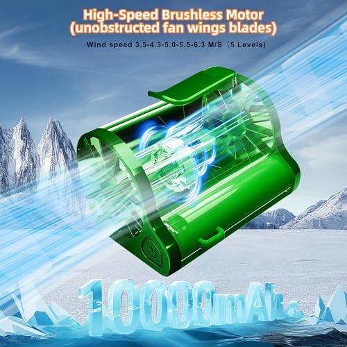 Portable Waist Fan Clip on Wearable Belt Personal Fans, Mini Personal Green