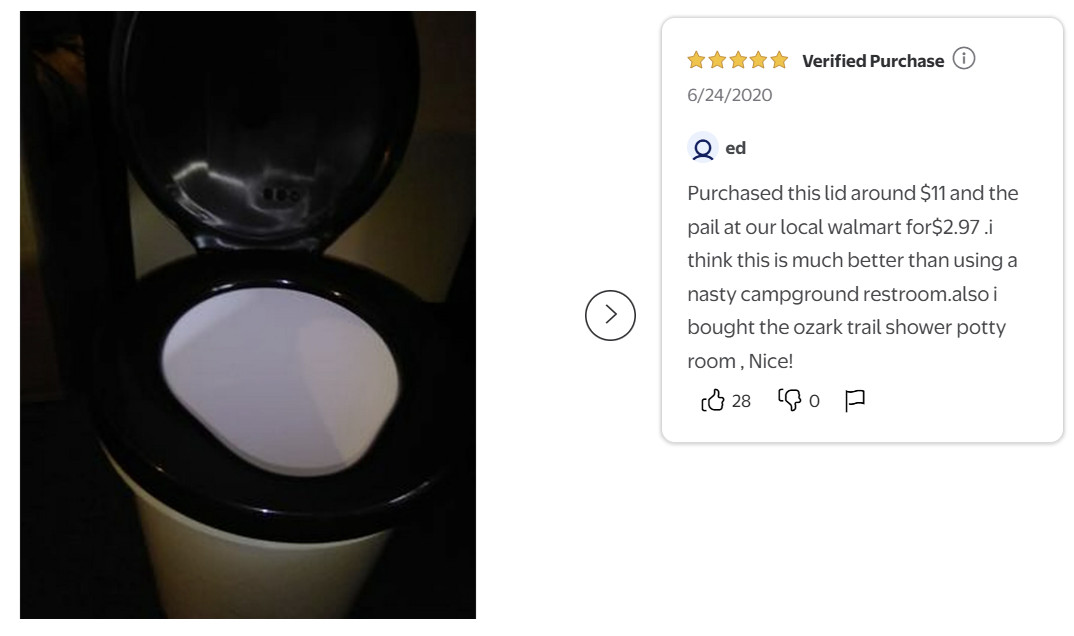 5 Gallon Bucket Toilet Seat w/ Lid Travel Outdoor Camping Hiking Snap On Black