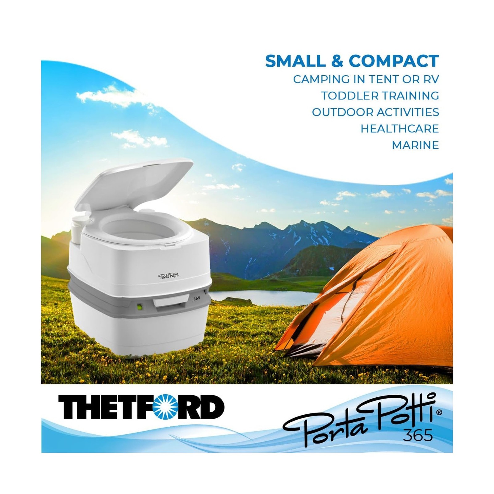 Porta Potti Thetford Porta Potti 365 Portable Toilet (for RV, Marine, Camping…