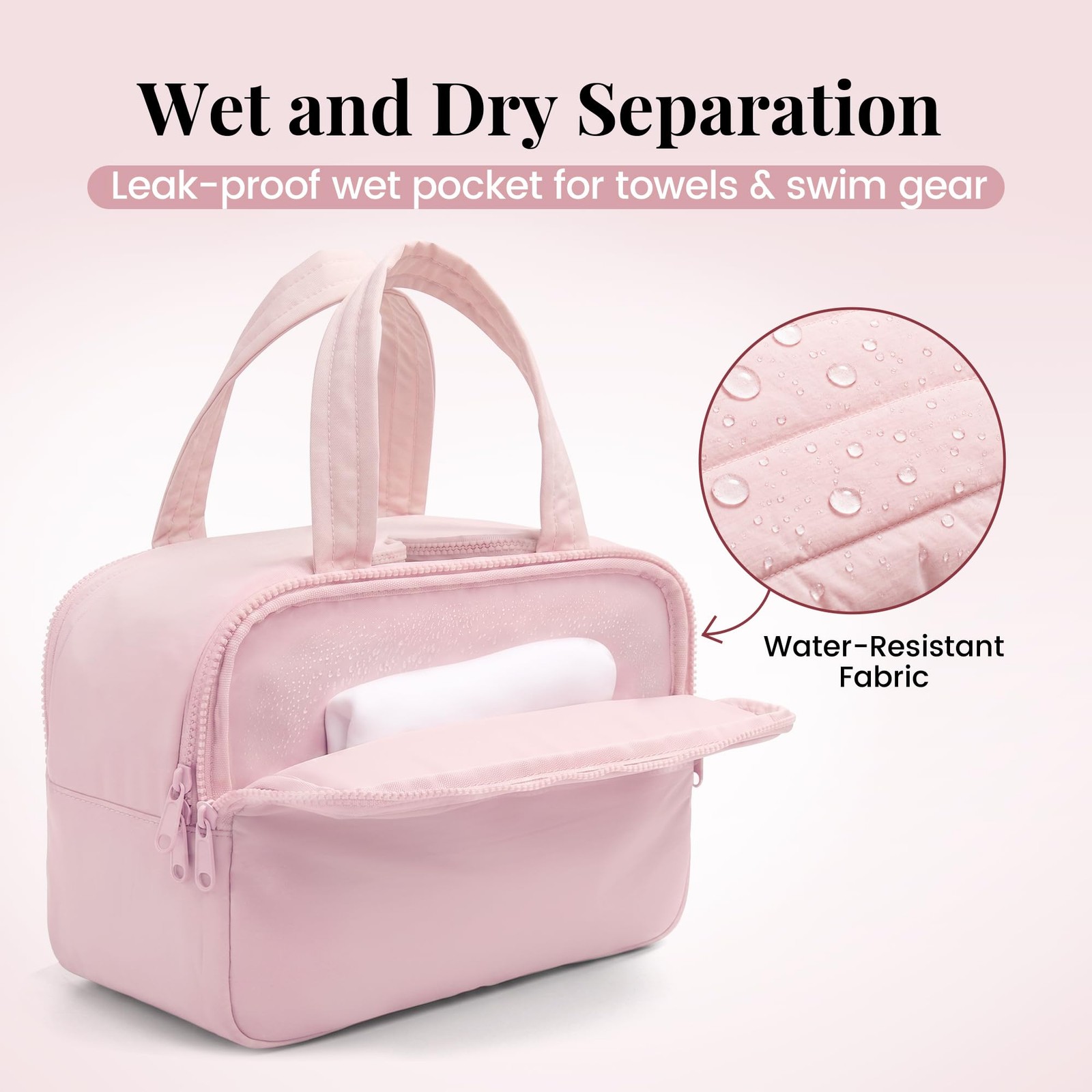 todbown Travel Toiletry Bag: ​​ Large Capacity, 4 X-Large, Soft Pink
