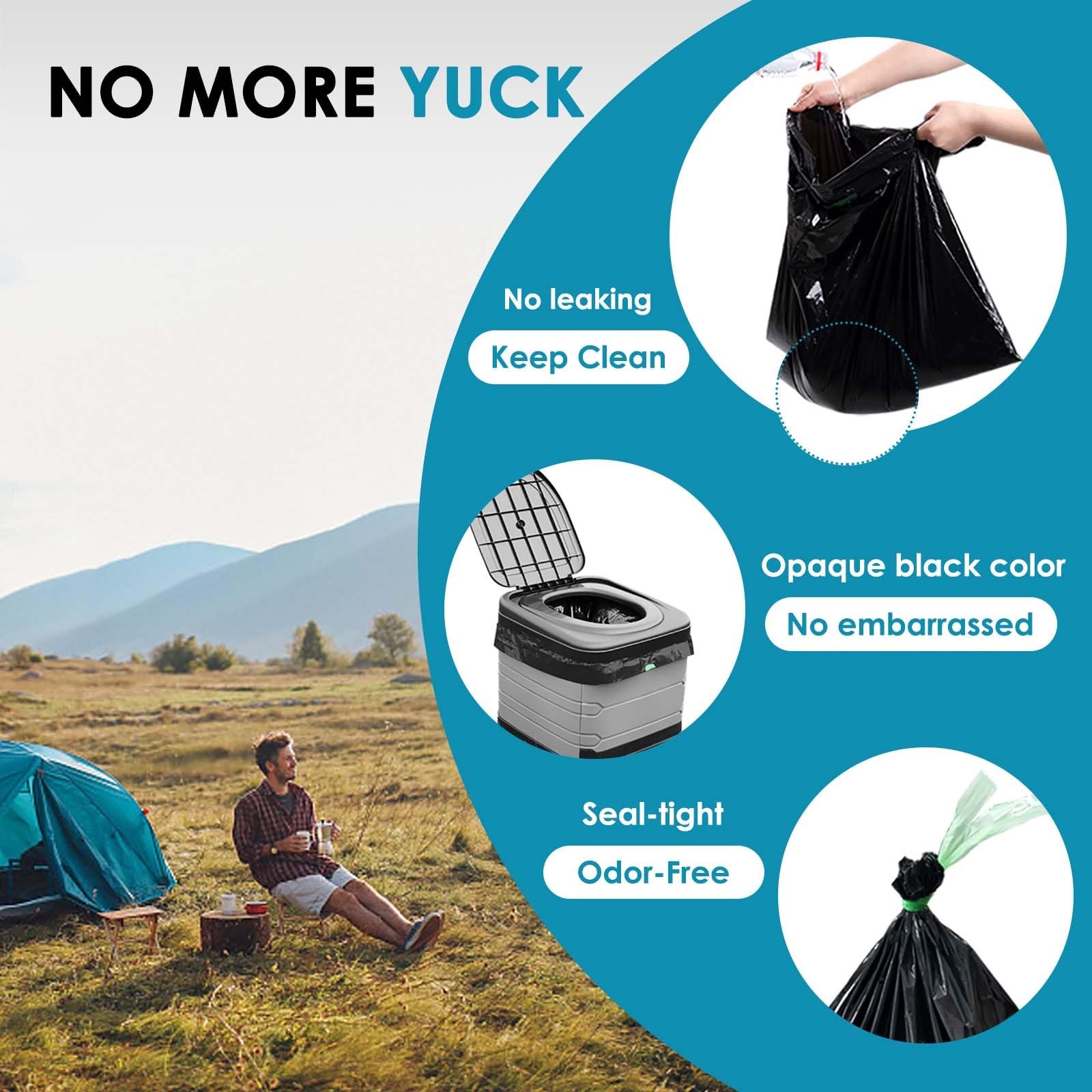 Portable Toilet Bags Drawstring 13 Gallon Camping Toilet Bags Toilet Waste Ba…