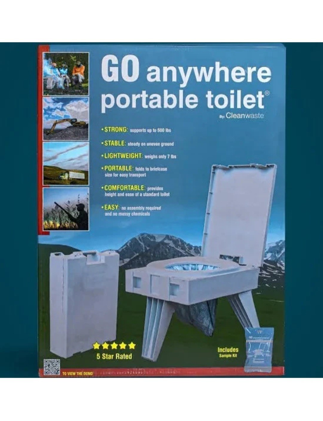 Cleanwaste 358012 Go Anywhere Portable Toilet Brand New No Box Never Used