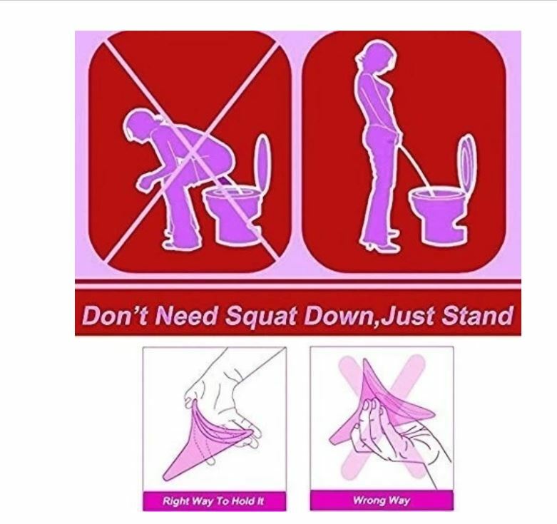 2-Pack Female Urinal Bathroom Portable Potty Pee Standing Up Toilet No Squatting