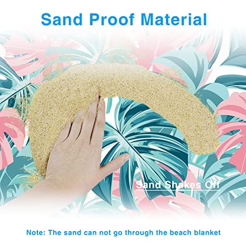 Beach Blanket, Waterproof Sandproof Beach Mat Oversized 79 X 83 79″ X 83″ Blue