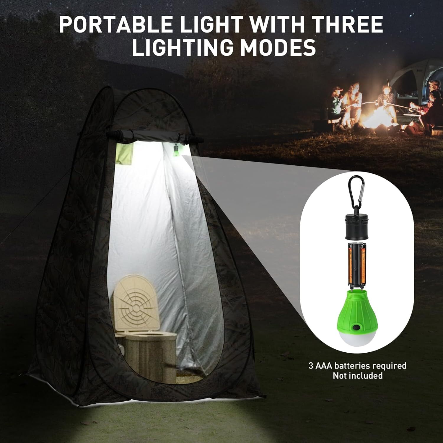 Portable Camping Folding Toilet with Pop-Up Privacy Tent 400 Lb Camping Bathroom