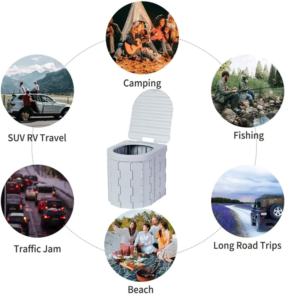 Portable Camping Toilet with Pop-Up Privacy Tent – Comfort for All Ages