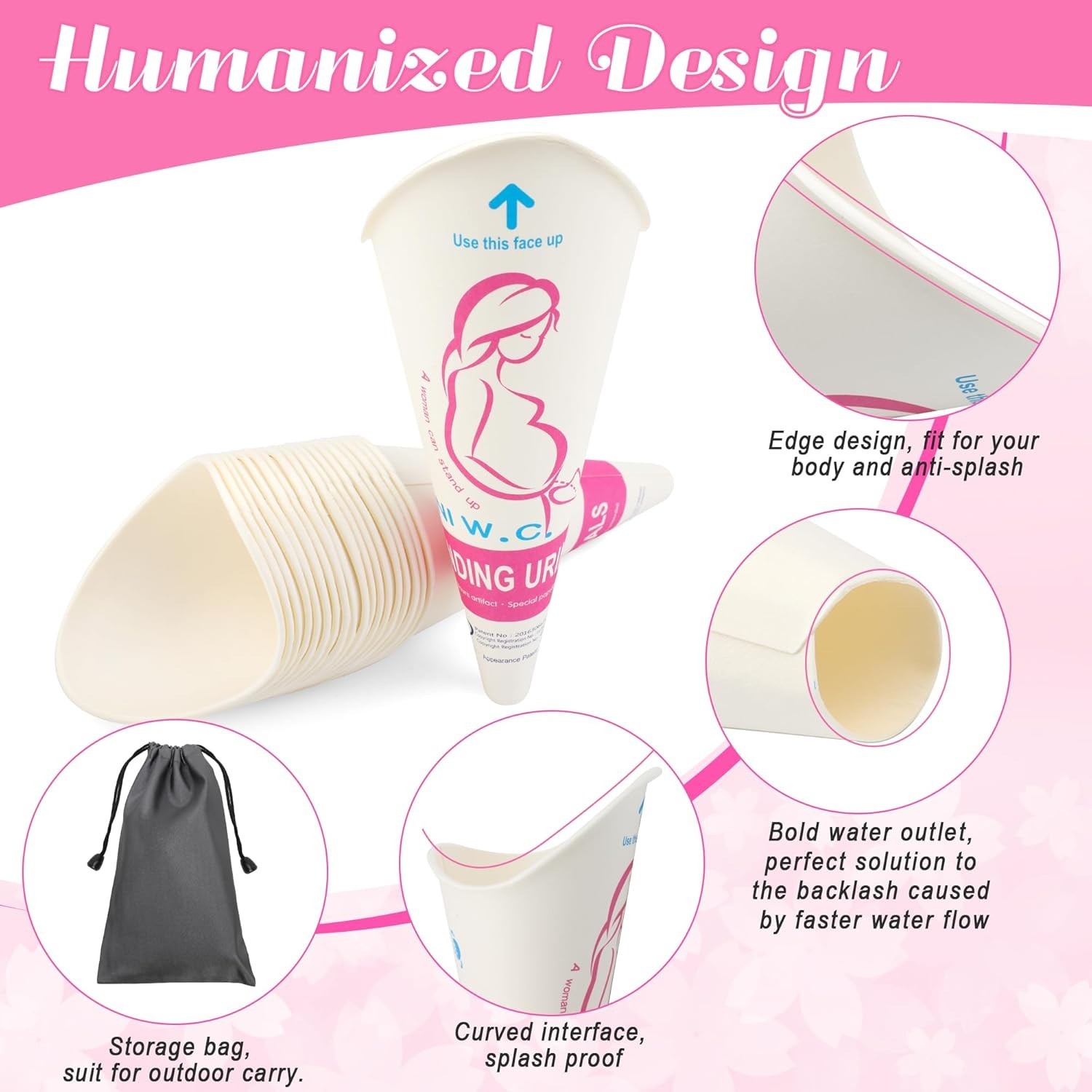 High Quality Paper Urinal Funnel for Women 20 Pack Lightweight and Portable