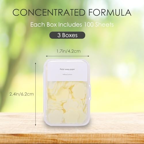 300pcs Portable Hand Washing Soap Sheets, Scented Mini Soap Sheets, Yellow