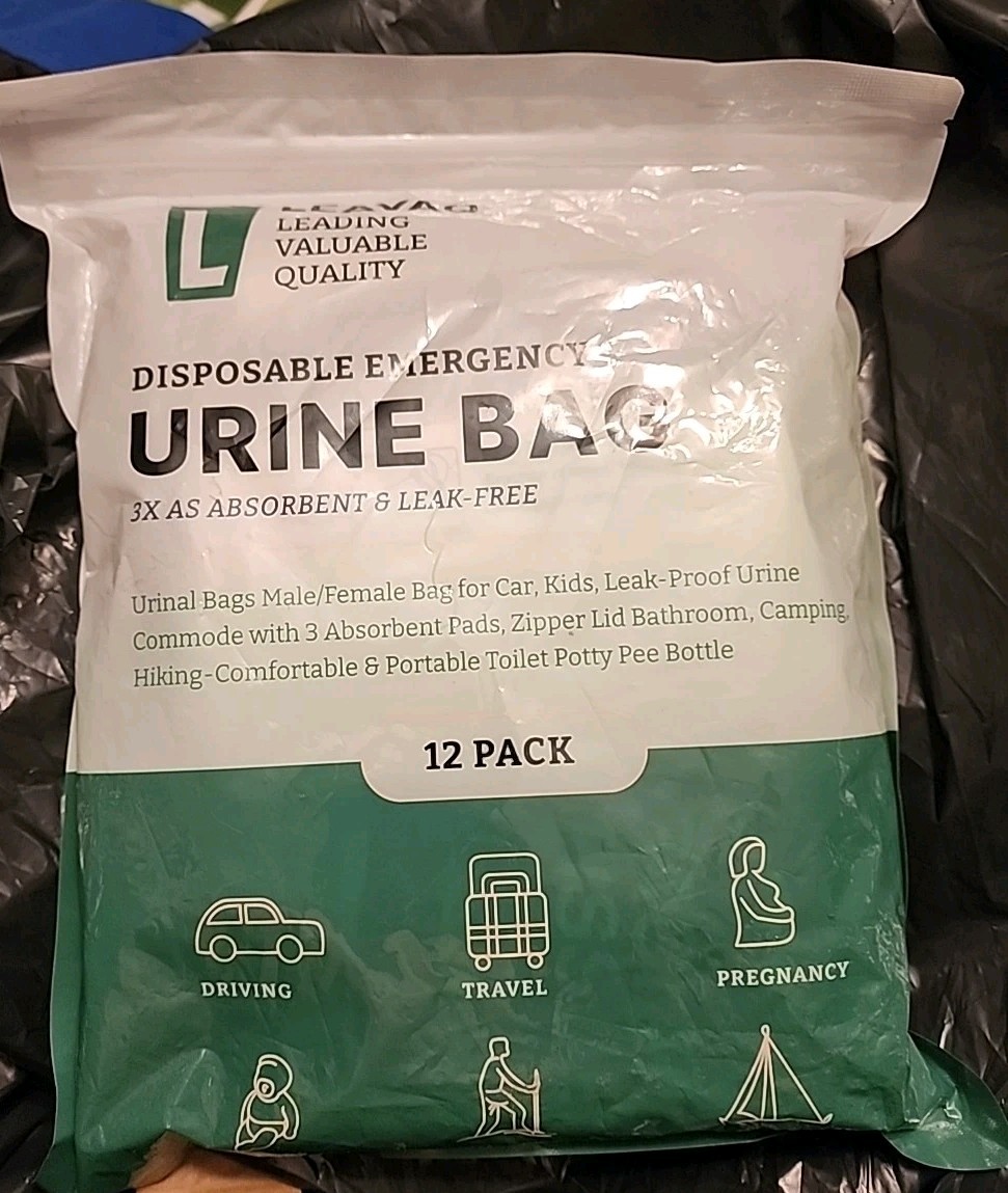 Urine Pee Bags for Travel for Women Men Kids, 12 Pack Pcs Disposable 3x Absorba