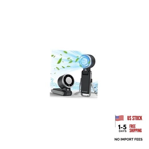 Portable Handheld Turbo Fan with Ice Cooling, Rechargeable Personal Fan, black