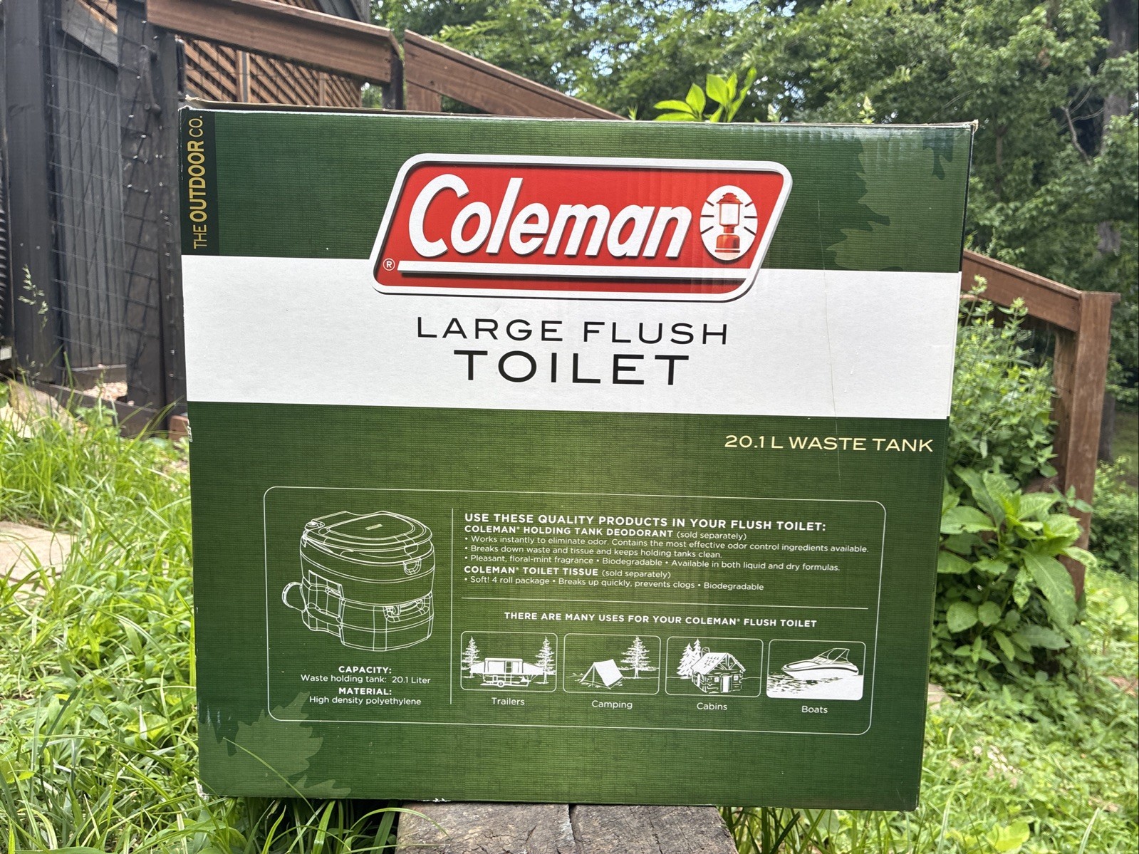 Coleman Portable Flush Toilet Large 20.1L 5.3 Gal Waste Tank Discontinued New