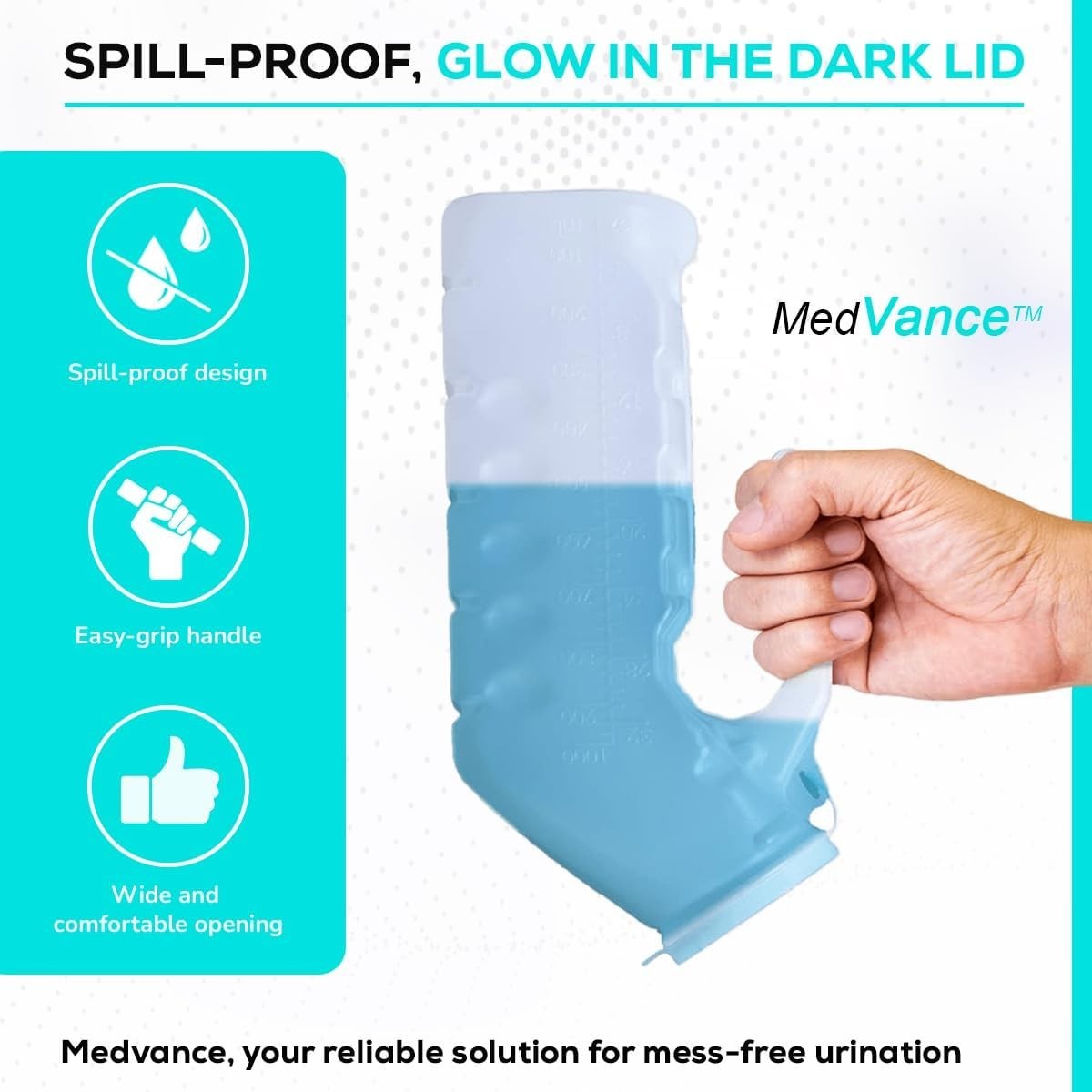 Multi-Purpose 1000ml Urinal Set – Portable Leak-Proof Bottles for Men 2-Pack