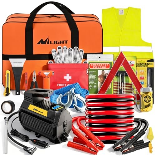 Car Emergency Kit with Jumper Essential Kit+Digi Air Compressor+Tire Fuse kit