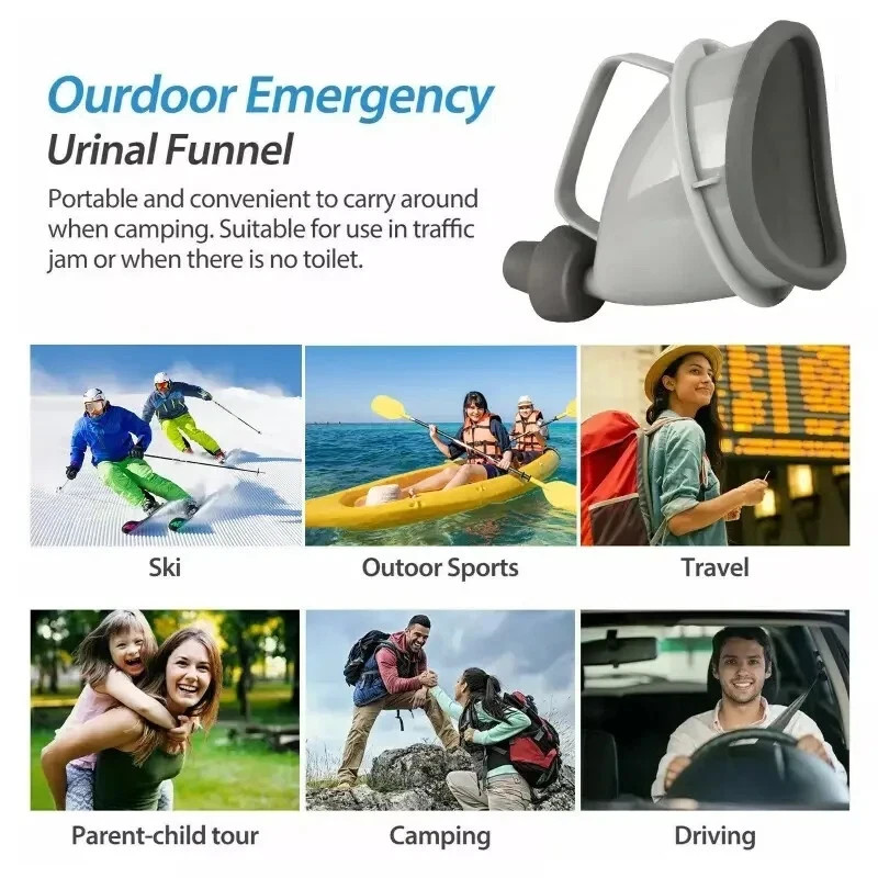 2 Pack Male Female Urination Toilet Urinal Funnel Camping Urine Device Travel