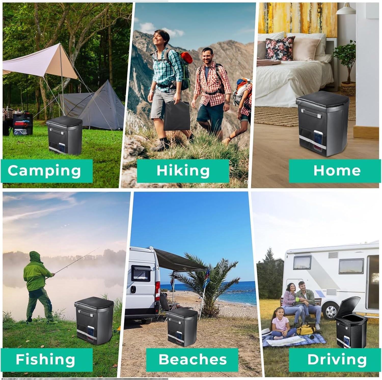 2026 Upgraded XL Portable Toilet for Adults,Tall Camping Toilet with Lid and Con