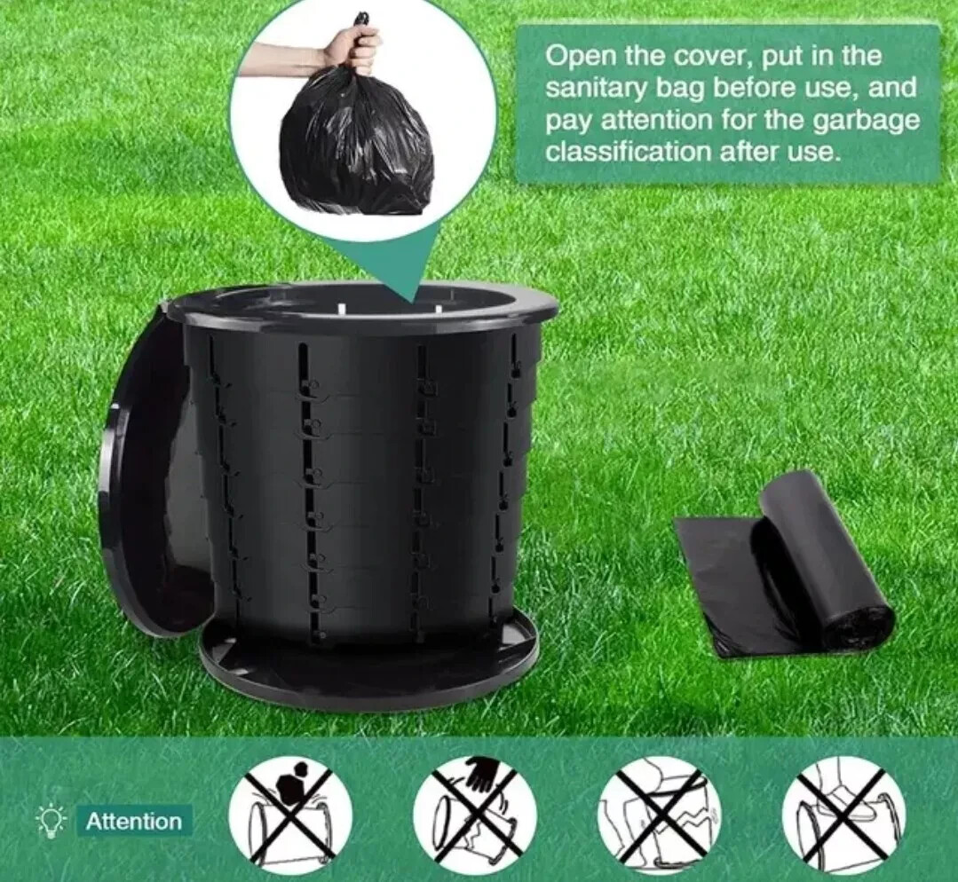 Portable Foldable Toilet Seat Camping Travel Hiking Fishing Watching Games