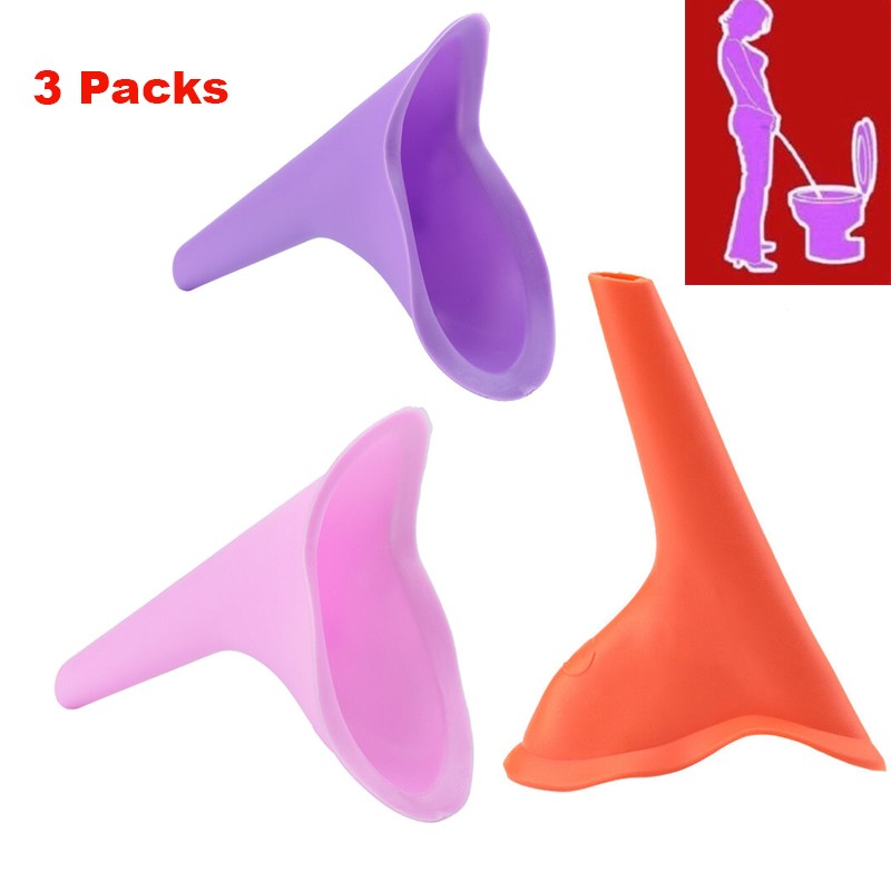 3PCS Portable Female Urinal Funnel Camping Travel Toilet Stand Pee Device NEW