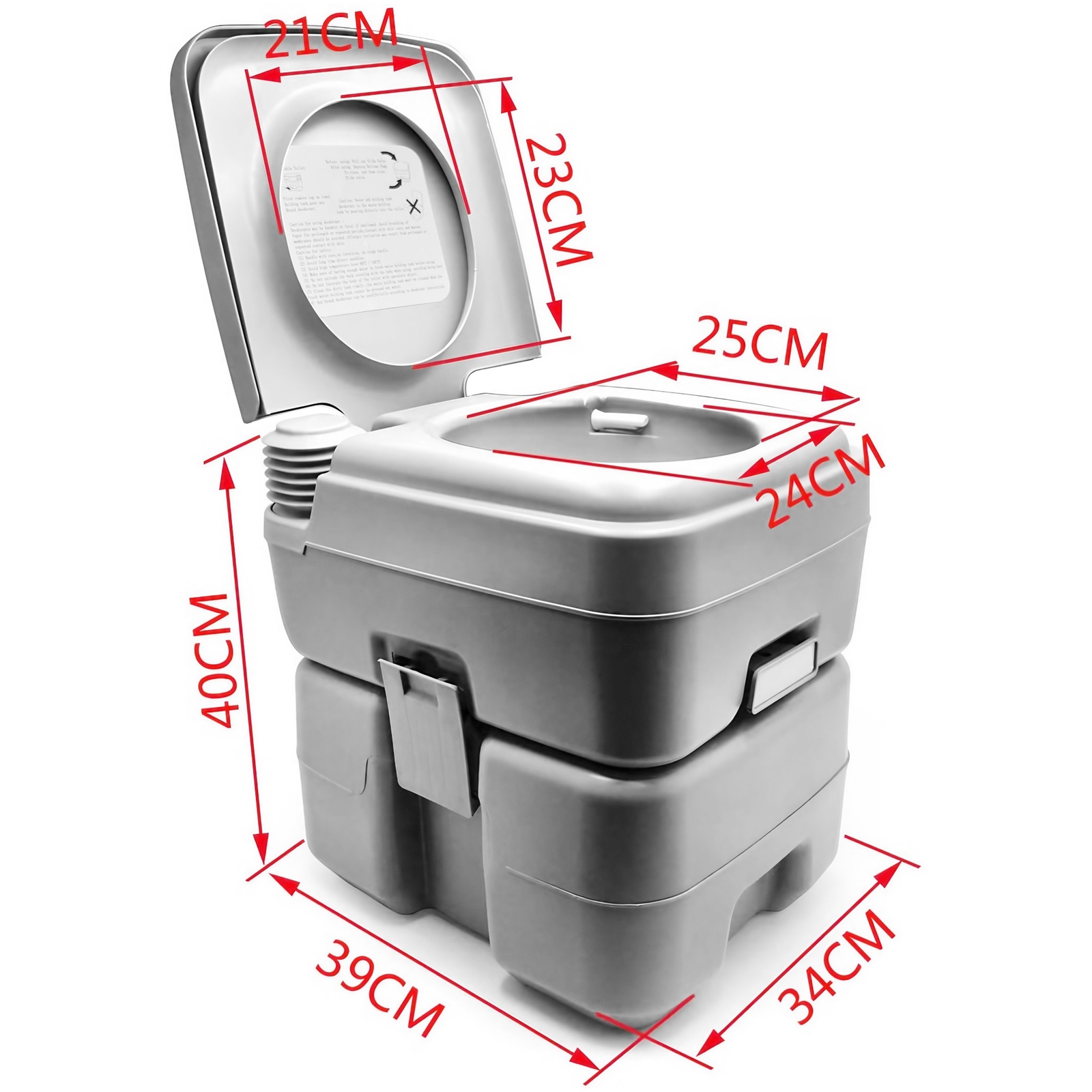 5 Gallon 20L Portable Toilet Flush Travel Camping Commode Potty Outdoor/Indoor