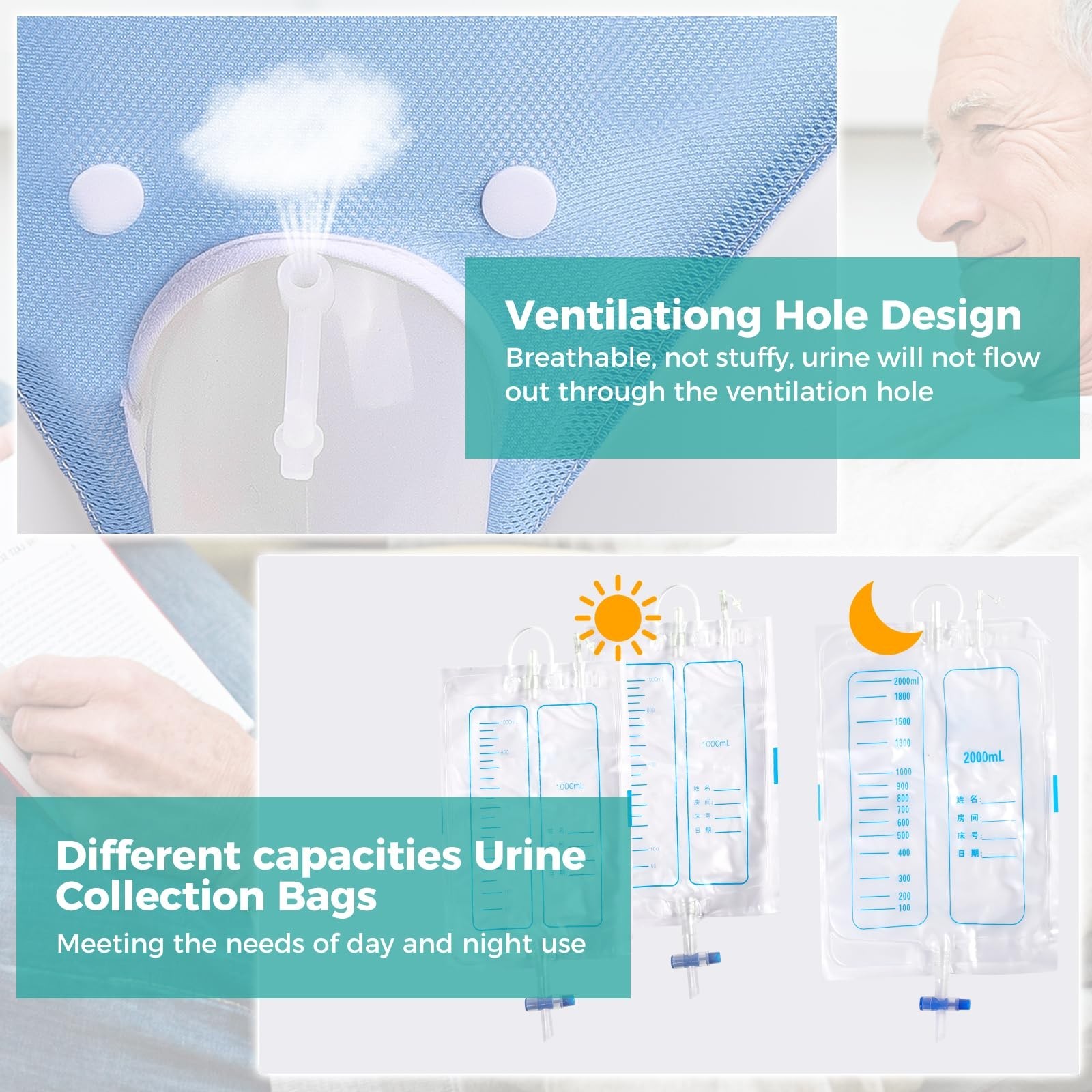 Wearable Urinal Bag for Man, Portable Urinals for Men, Reusable Male Urine Ba…
