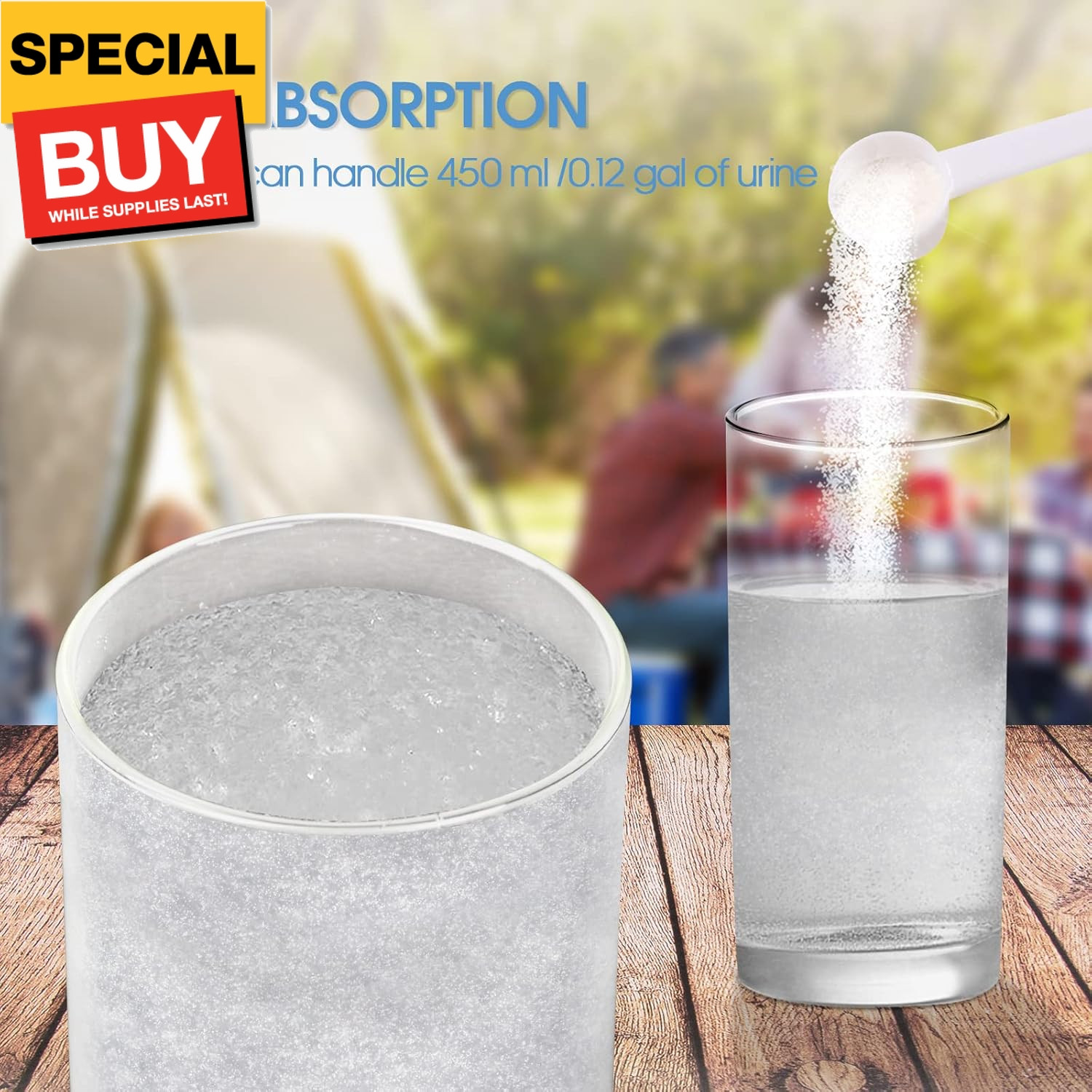 35.2 OZ Camping Toilet Chemicals with Spoon, Toilet Gel Pow for Portable Toilet,