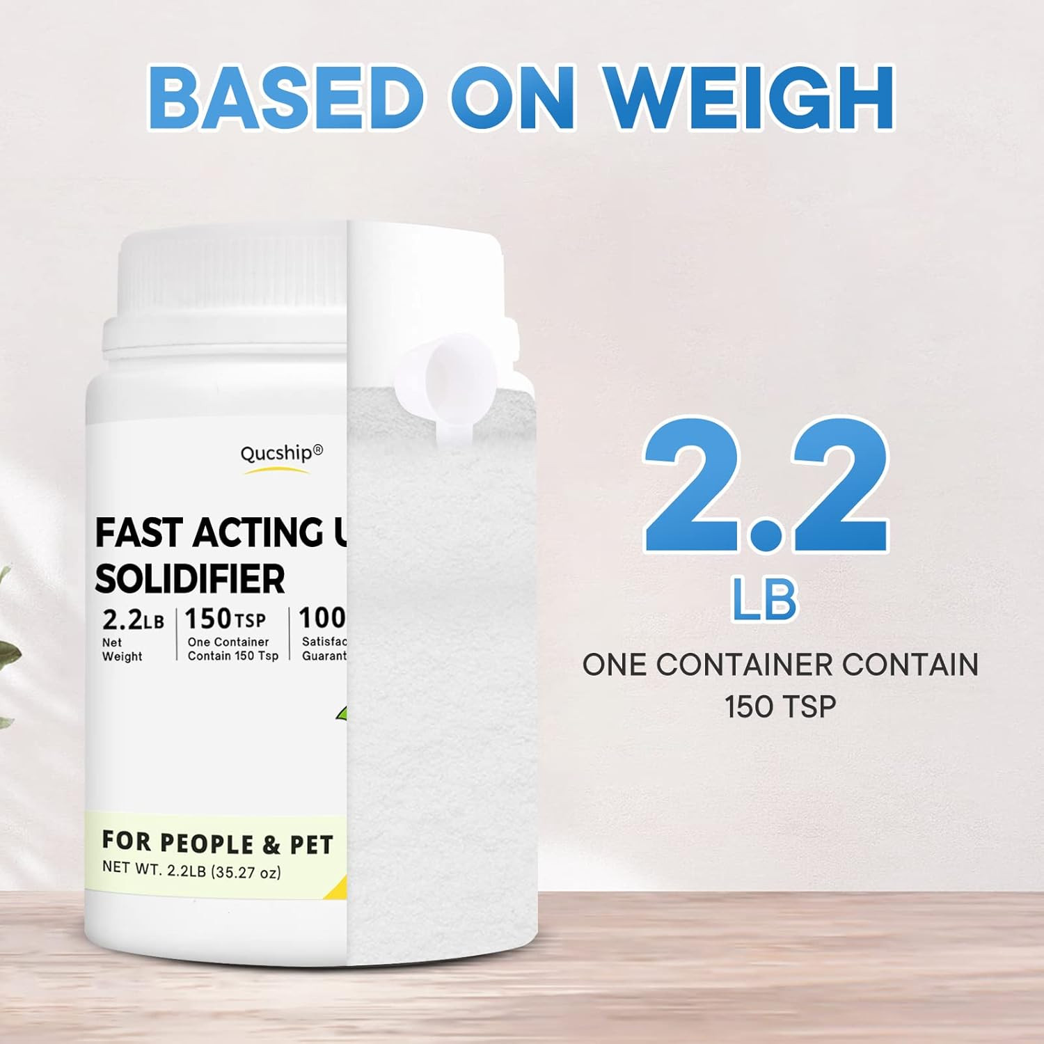 Qucship 2.2LB Urine Super Absorbent with Spoon, Toilet Gel Powder for Portable B
