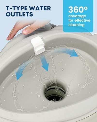 Portable Camping Toilet 5.3 Gal Cassette Porta Potty – Leakproof Bellows Flush,
