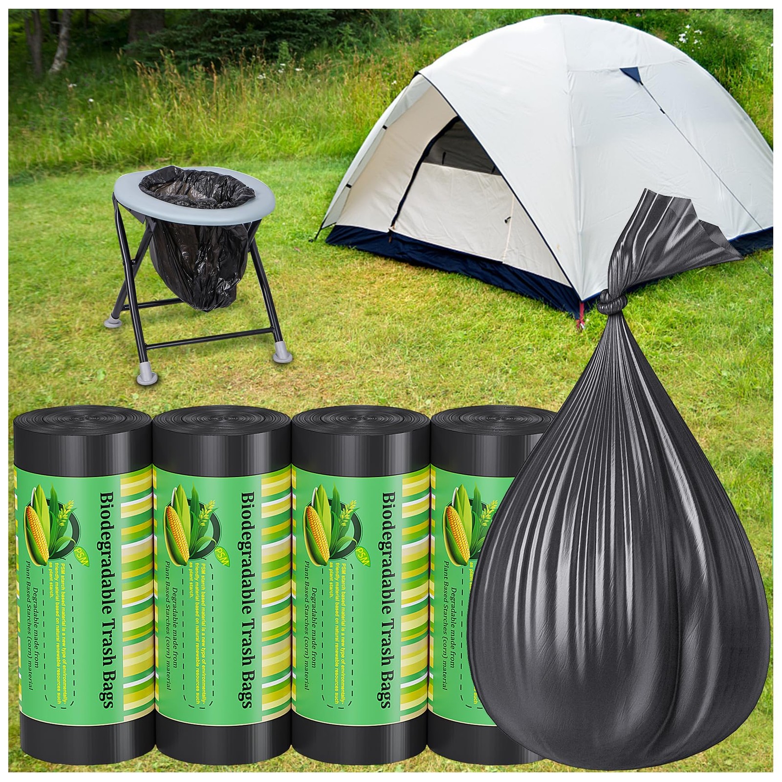 120 Portable Camping Toilet Bags 8 Gallon Emergency Camp Potty Poop Bags for
