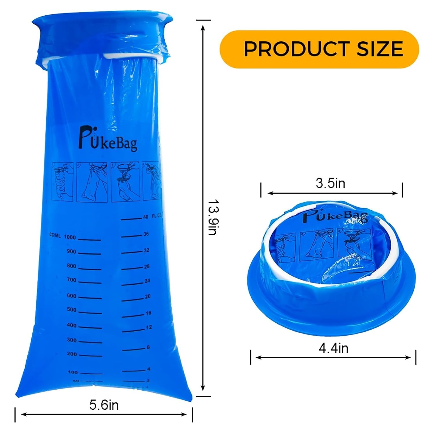 Disposable Vomit Bag Emesis Car Aircraft Nause for Travel Motion Sickness 50pack