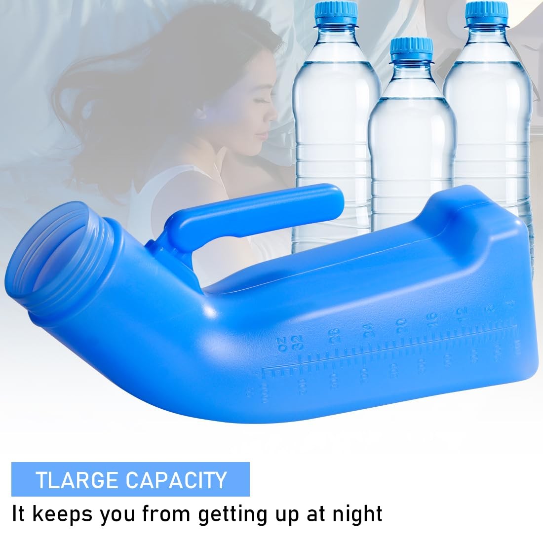 Male Urinals Urine Bottle for Men Portable Travel Pee Bottles Spill Blue