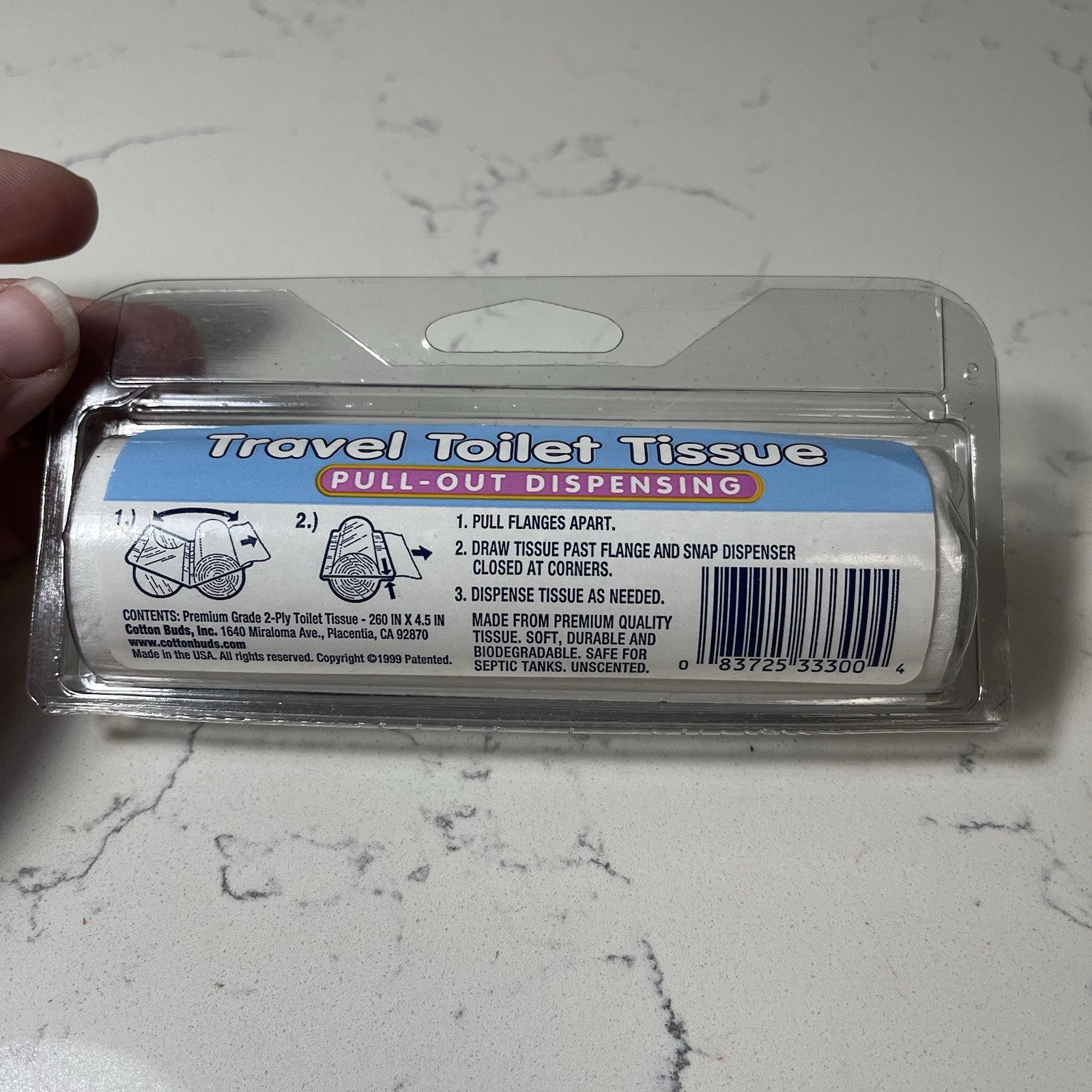 CottonBud Travel Toilet Paper Tissue for Camping, Travel & Restrooms NOS Sealed