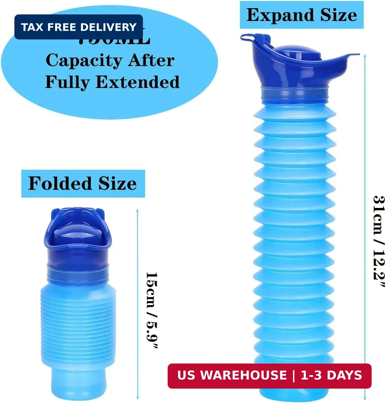 Emergency Urinal for Kids Adult,Portable Reusable Outdoor Urinal Potty Pee Bottl