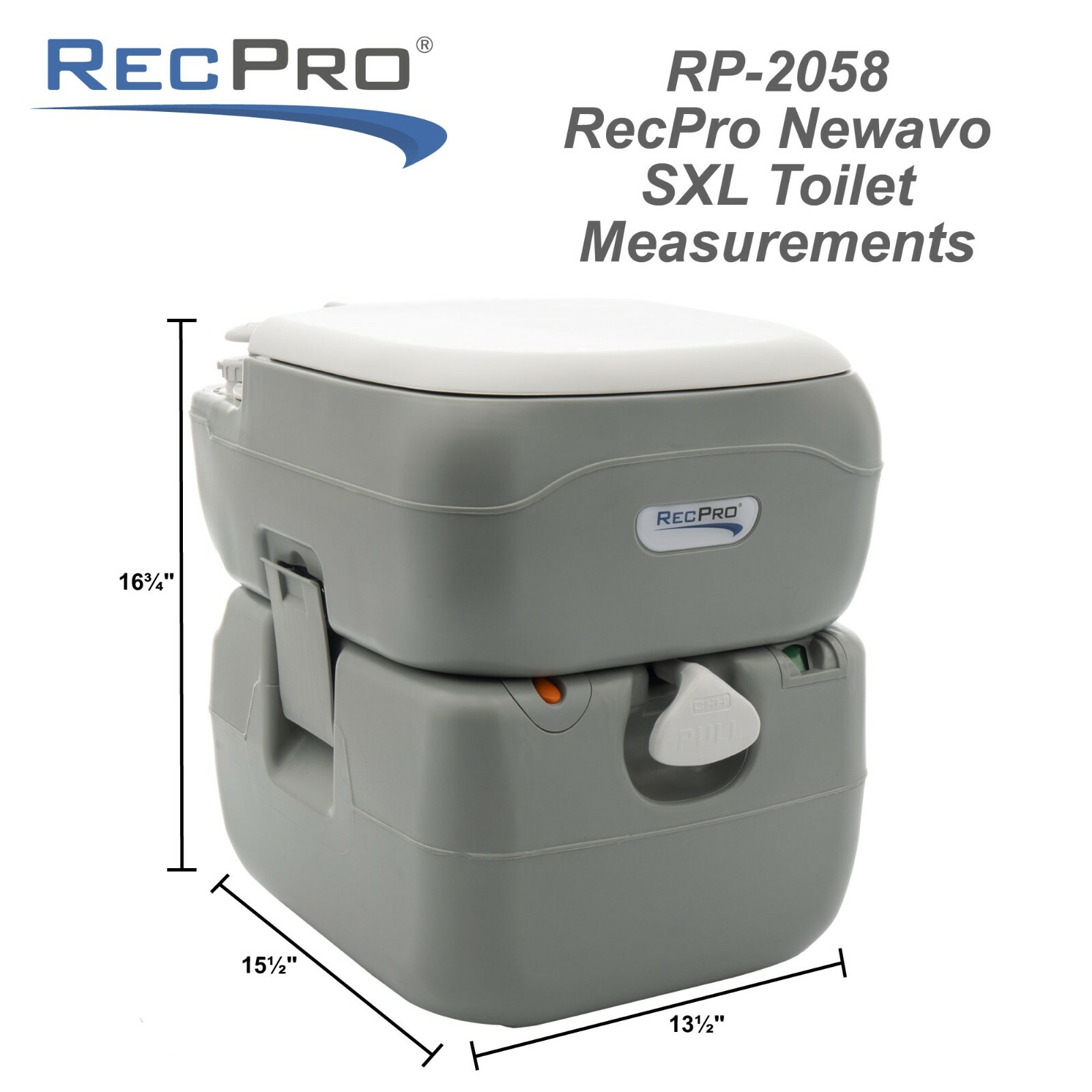 RecPro Newavo SXL Portable RV Toilet 5.8 Gal Capacity Camping Toilet Outdoor