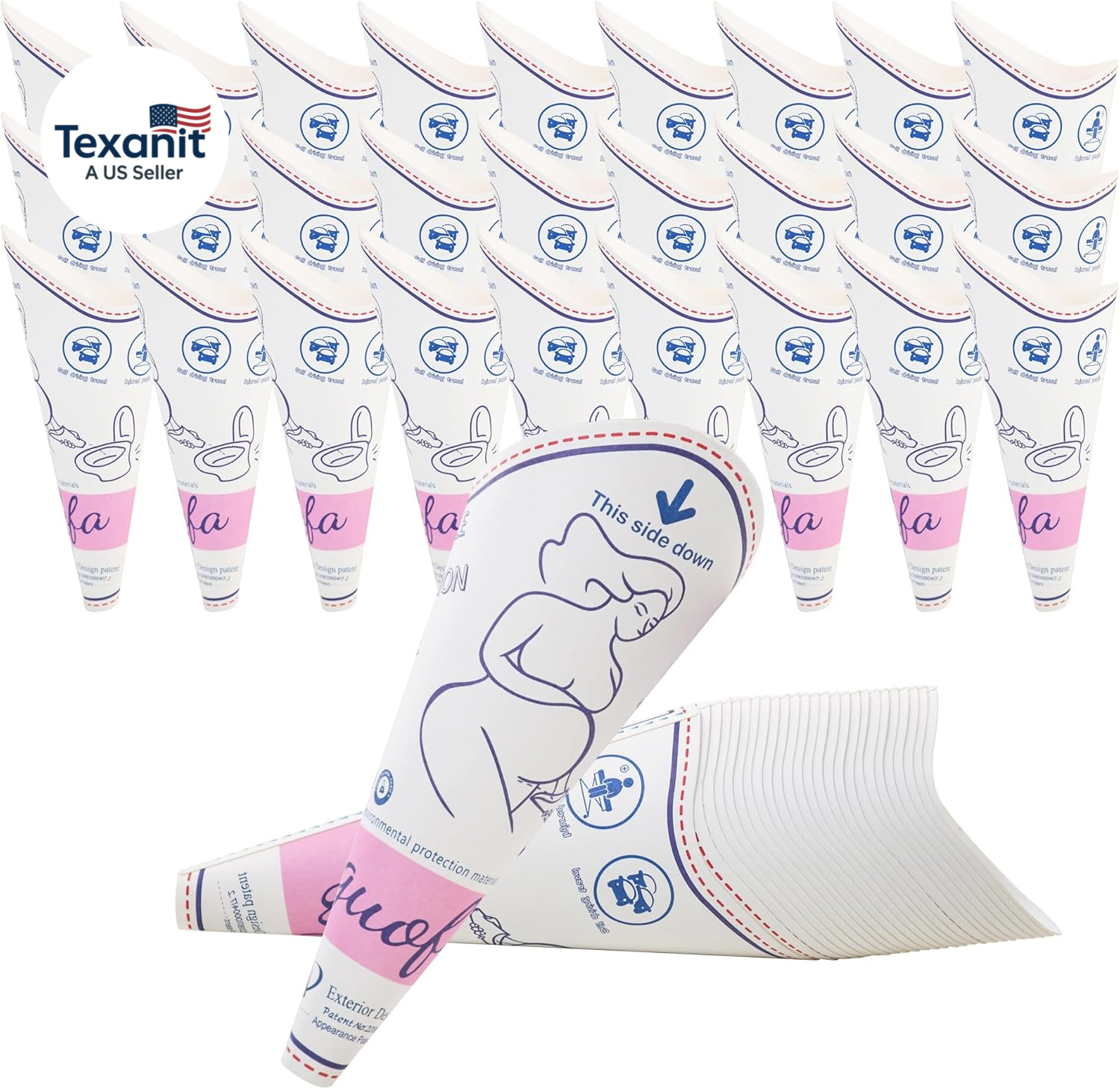 Disposable Female Urination Device, Portable Waterproof Paper Pee Funnel for Wom