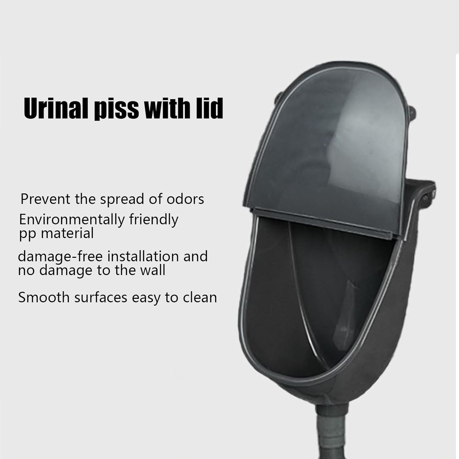 Wall Mounted Outside Urinal for Men, Waterless Urinal with Lid and Hose,