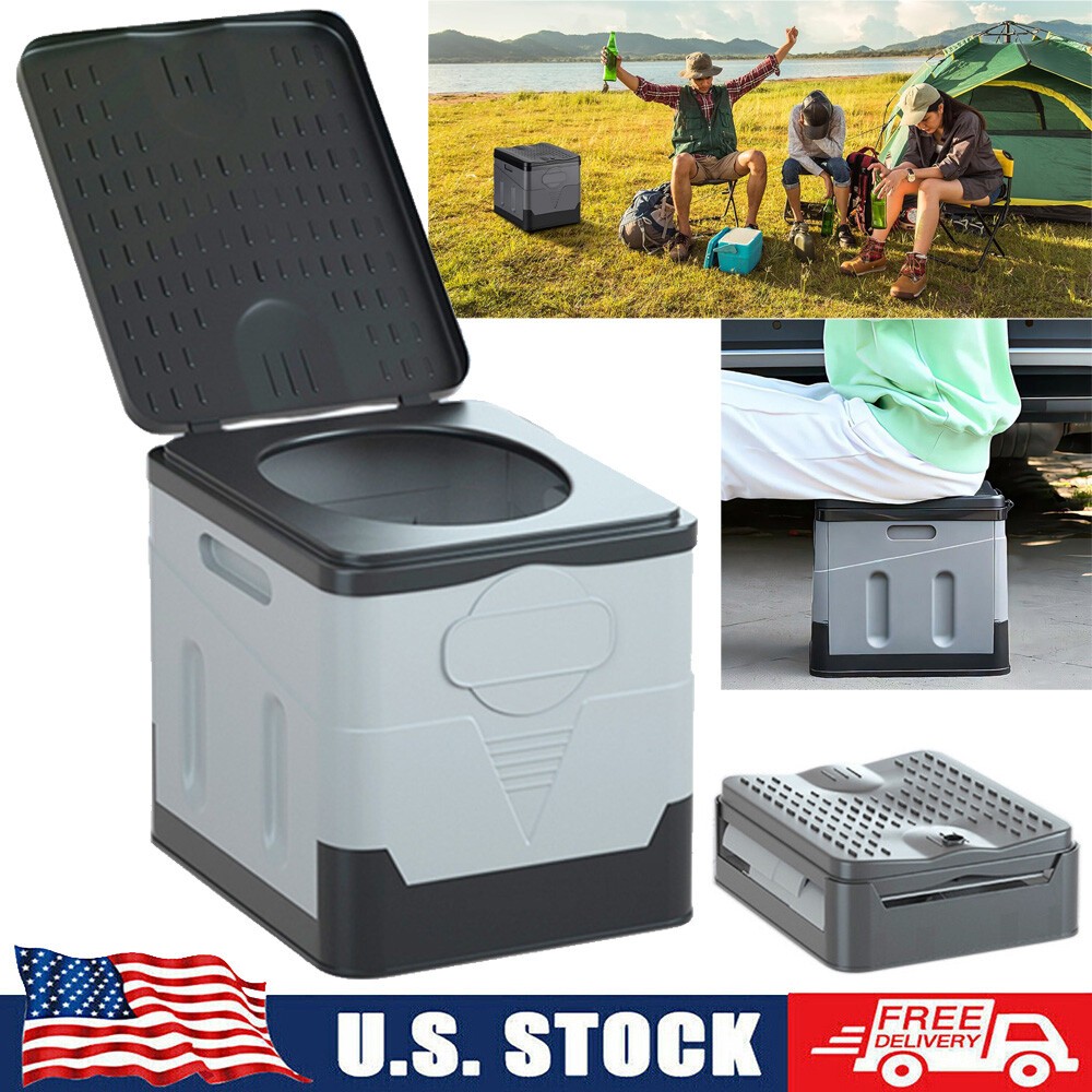 Portable Camping Toilet 20L Foldable Potty for Car Travel , Hiking Emergency Use