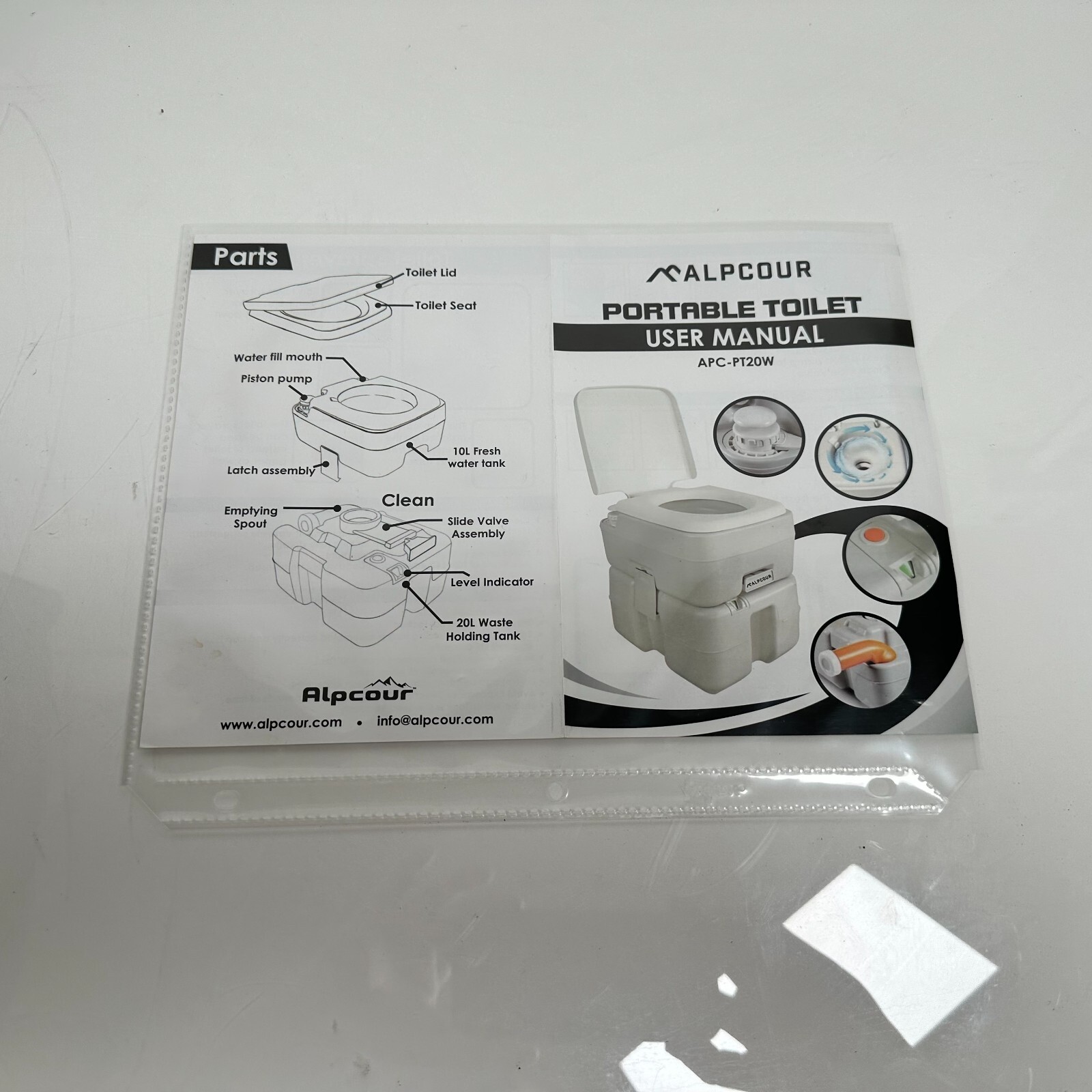 (NEW) Alpcour Portable RV Toilet APC-PT20W