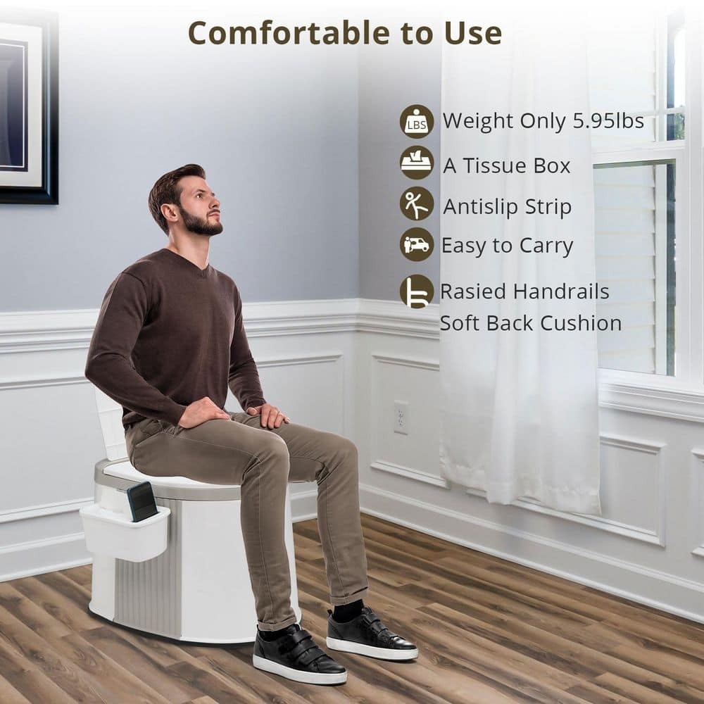 Portable Toilet – Commode with 5 Gallon Bucket Inner – Lightweight Camping RV