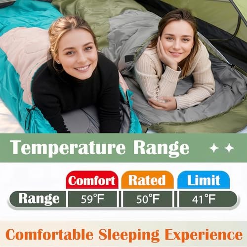Sleeping Bags for Adults&Kids,Lightweight Waterproof Warm Blue,Green,Pink
