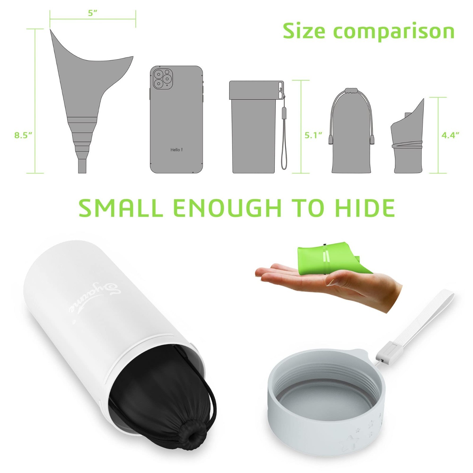 Portable Female Urination Device – Reusable Urinal Funnel with Extension Tube fo