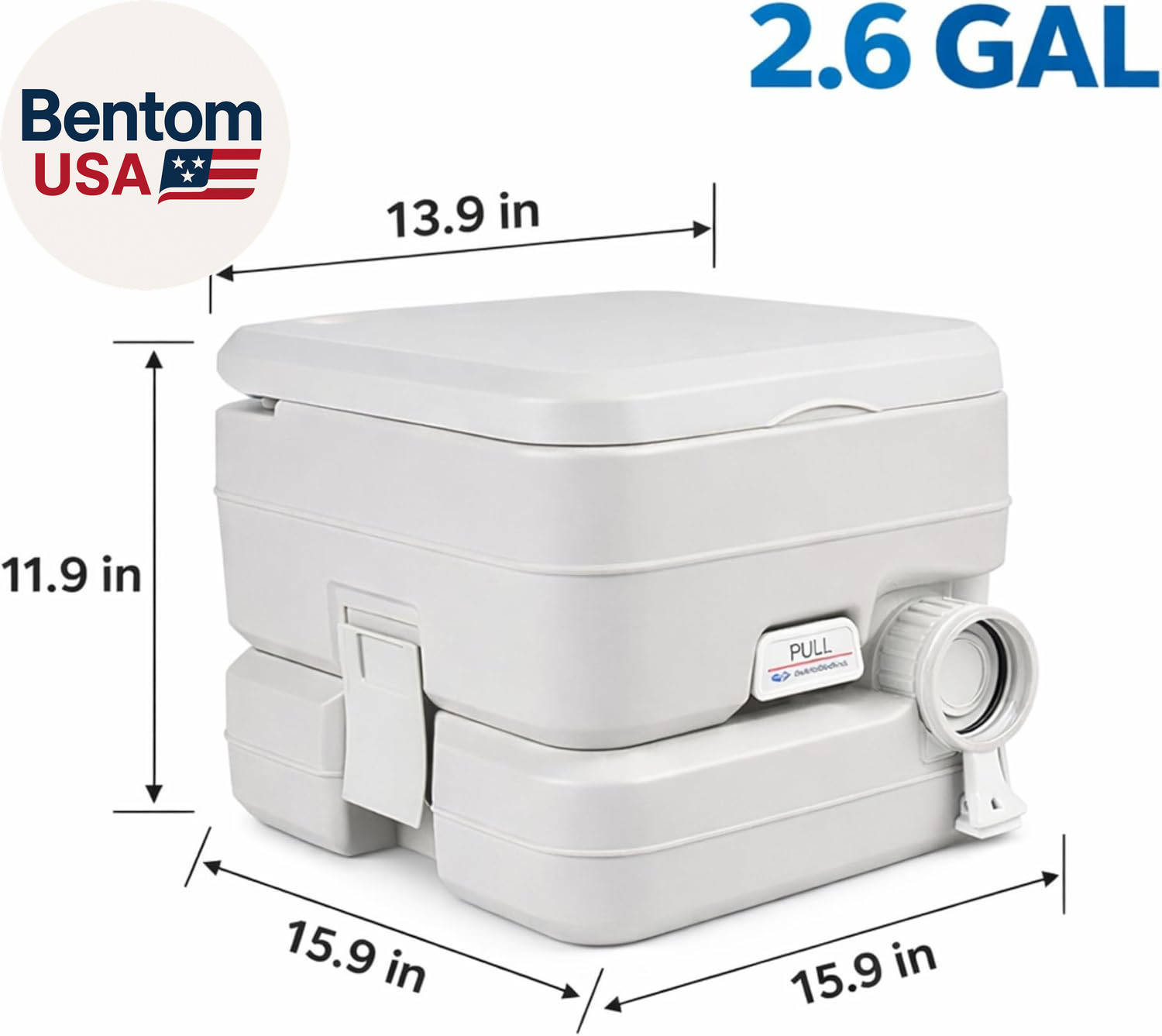 Portable Toilet for Marine, RV, Camping and Boat (2.6 Gallon)