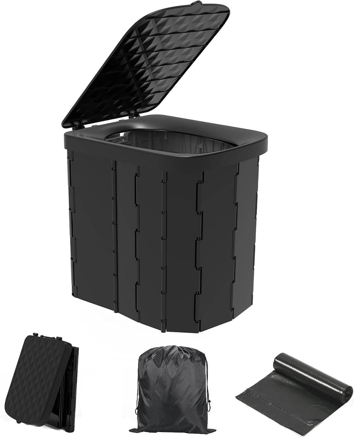 XL Portable Folding Camping Toilet – Travel Potty for Adults, 12 Toilet Bags,…