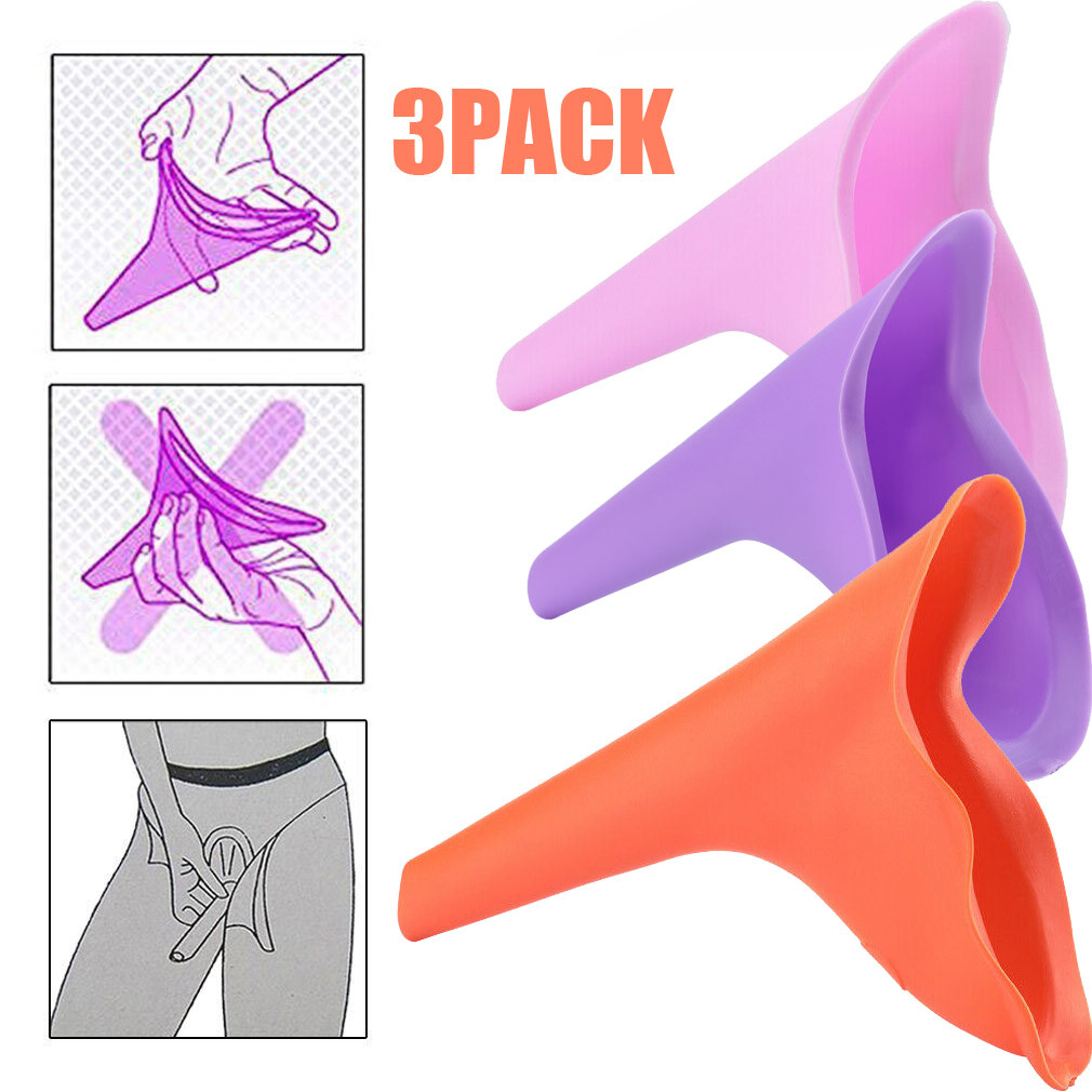 3x Female Urinal Pee Stand Urinoir Femme Girl Outdoor Funnel Women Reusable