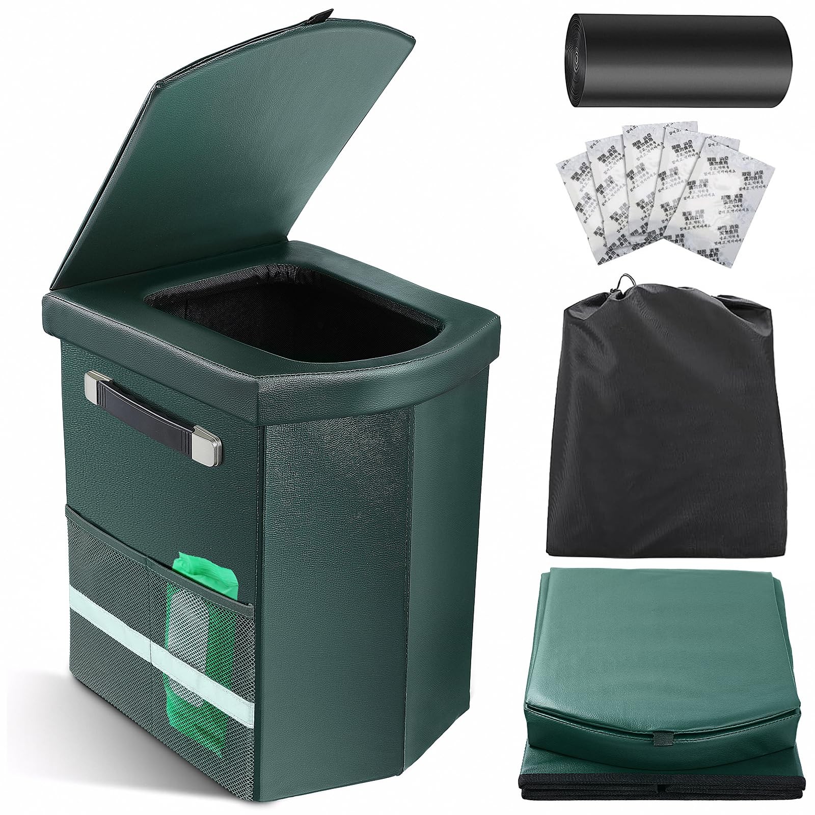 2026 Upgraded XL Portable Toilet for Adults,Tall Camping 16.5”H, Green