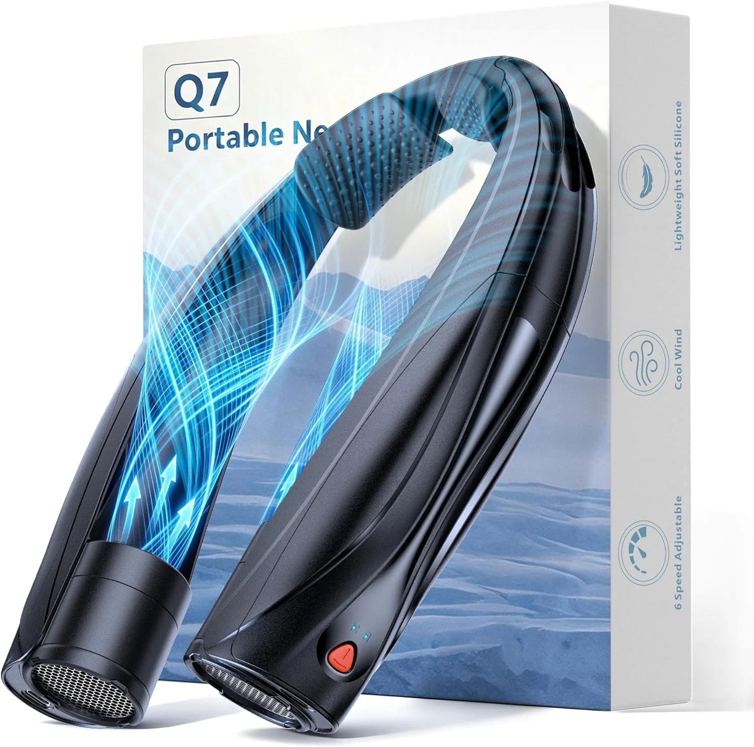 Portable Neck Fan, 6000mAh Personal Fan, 360° Cooling Rechargeable Wearable Fan,