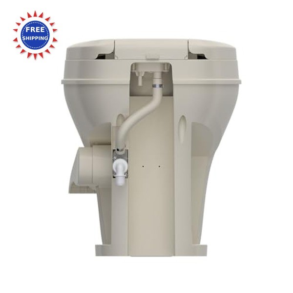 Residential Height Camper RV Toilet Gravity Flush Soft Close Seat SEAFLO Foot